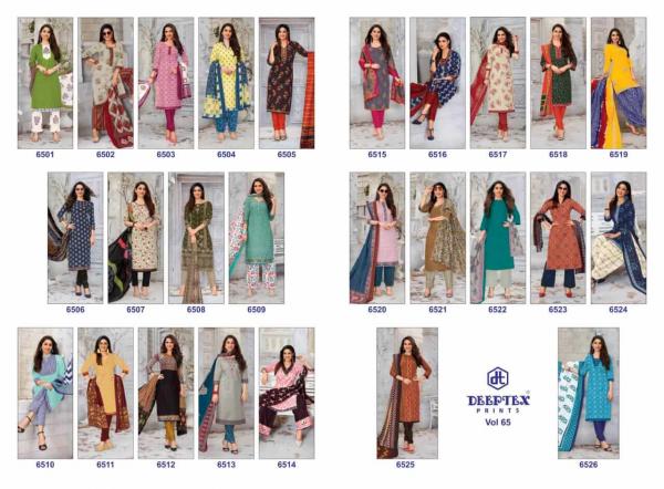 Deeptex Miss India Vol 65 Cotton Casual Wear Dress materials 